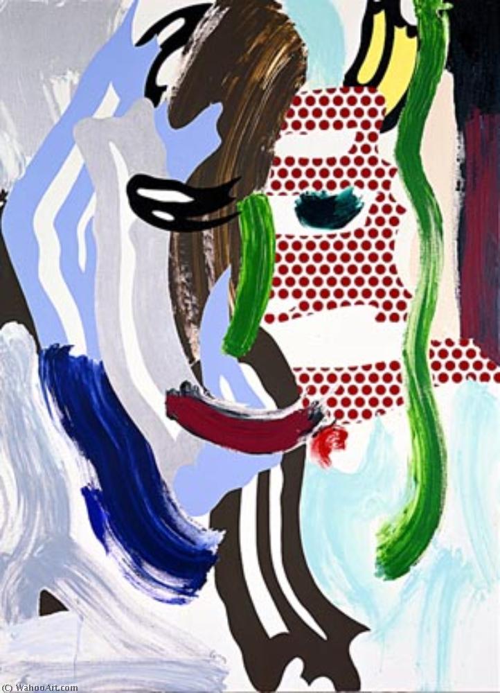 WikiOO.org - Enciklopedija dailės - Tapyba, meno kuriniai Roy Lichtenstein - Face green nose