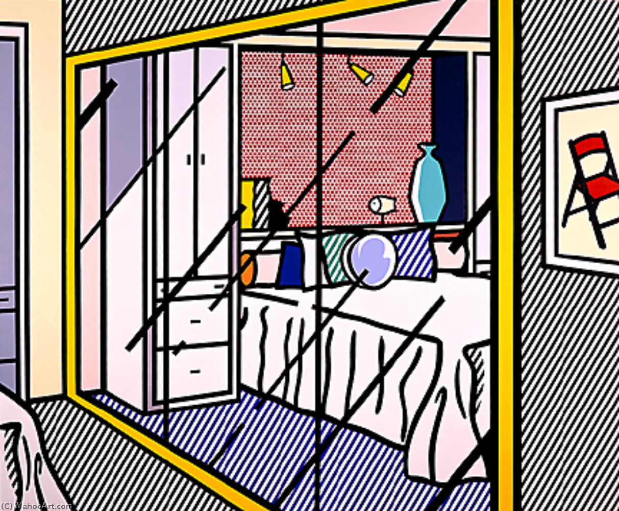 WikiOO.org - Encyclopedia of Fine Arts - Målning, konstverk Roy Lichtenstein - Interior with mirrored closet