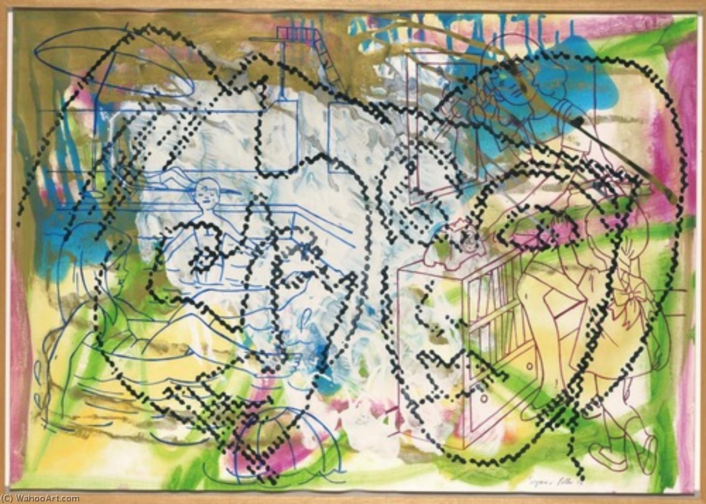 Wikioo.org - The Encyclopedia of Fine Arts - Painting, Artwork by Sigmar Polke - Flower water will not smell if you add a piece of charcoal