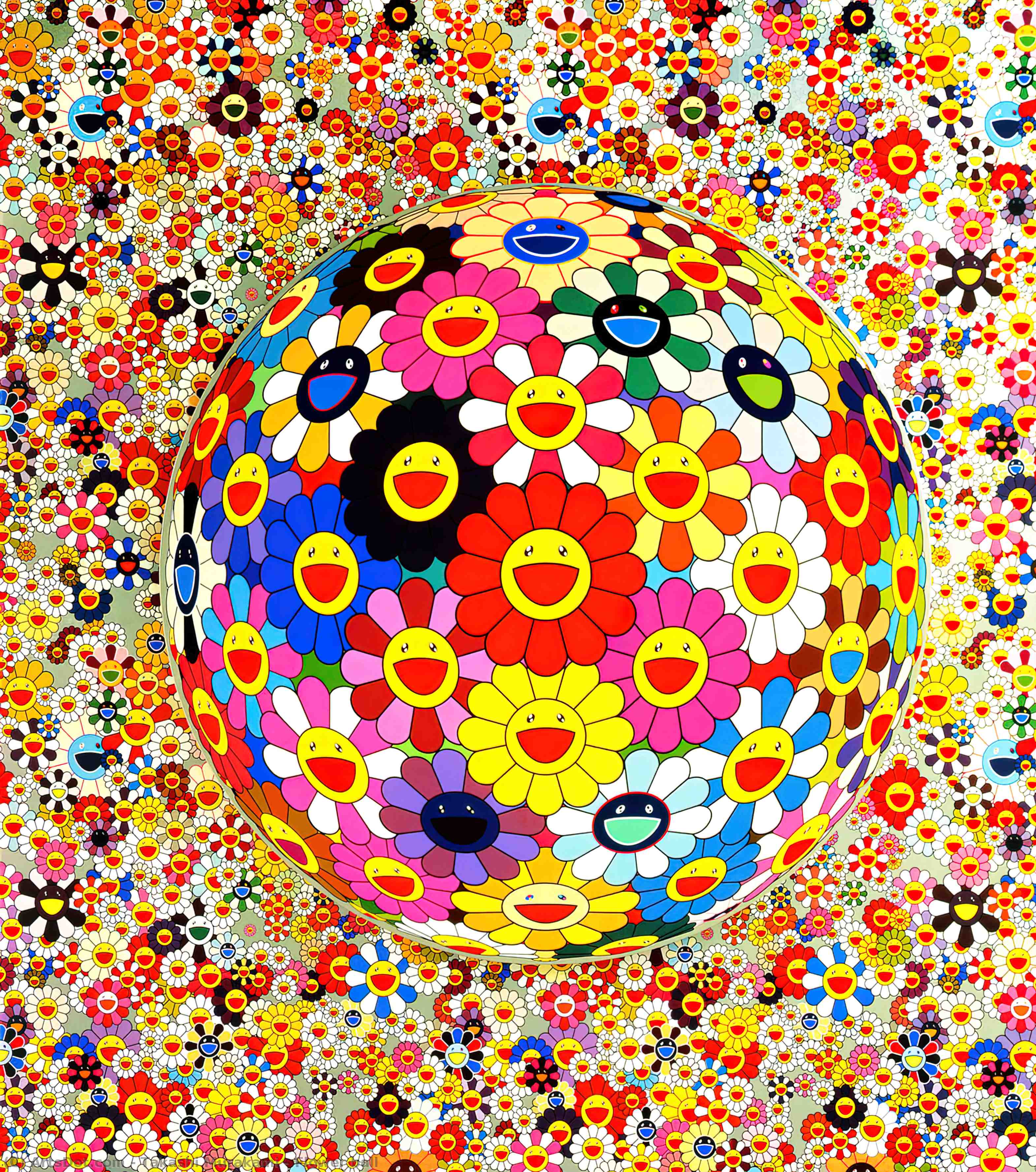WikiOO.org - 백과 사전 - 회화, 삽화 Takashi Murakami - Flower ball