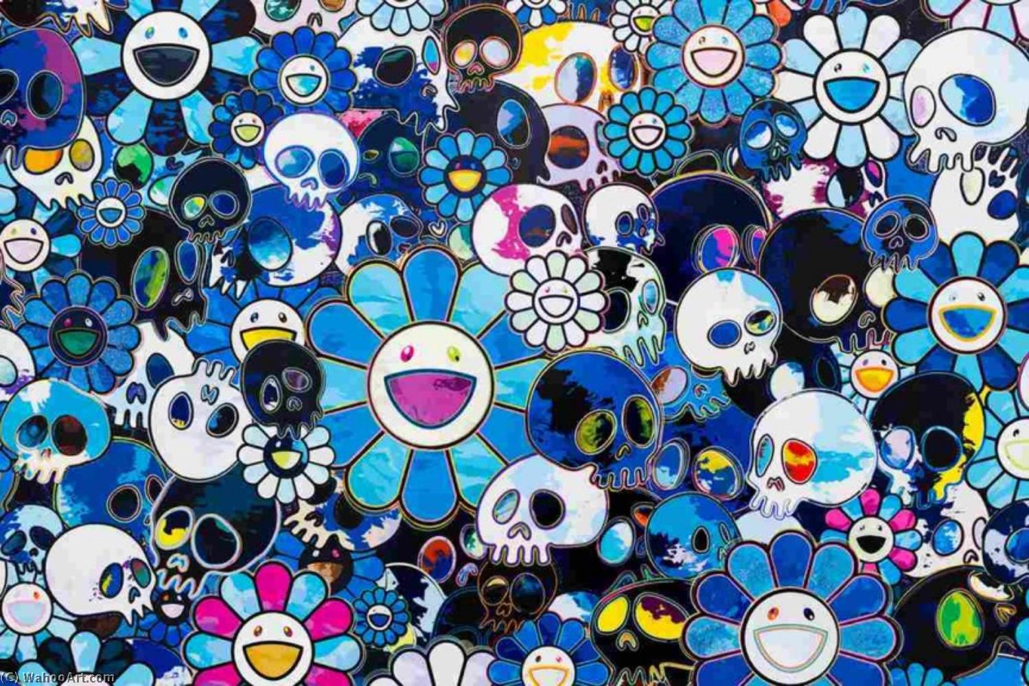Wikioo.org - The Encyclopedia of Fine Arts - Painting, Artwork by Takashi Murakami - Flowers and skulls