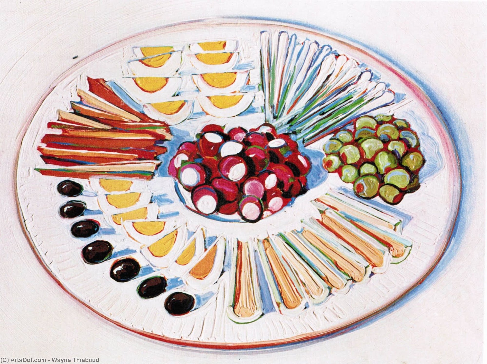 Wikioo.org - The Encyclopedia of Fine Arts - Painting, Artwork by Wayne Thiebaud - Plate of hors d oeuvres