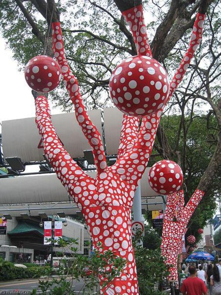 Wikioo.org - The Encyclopedia of Fine Arts - Painting, Artwork by Yayoi Kusama - Ascension of Polkadots on the Trees