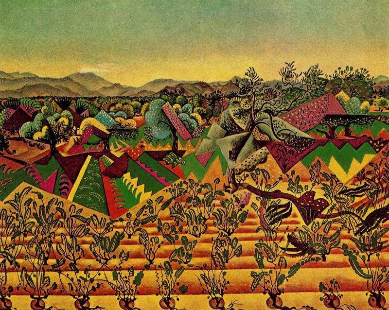 Wikioo.org – La Enciclopedia de las Bellas Artes - Pintura, Obras de arte de Joan Miro - Montroig , viñedos y olivares