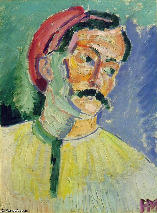 Wikoo.org - موسوعة الفنون الجميلة - اللوحة، العمل الفني Henri Matisse - Portrait of Andre Derain, summer