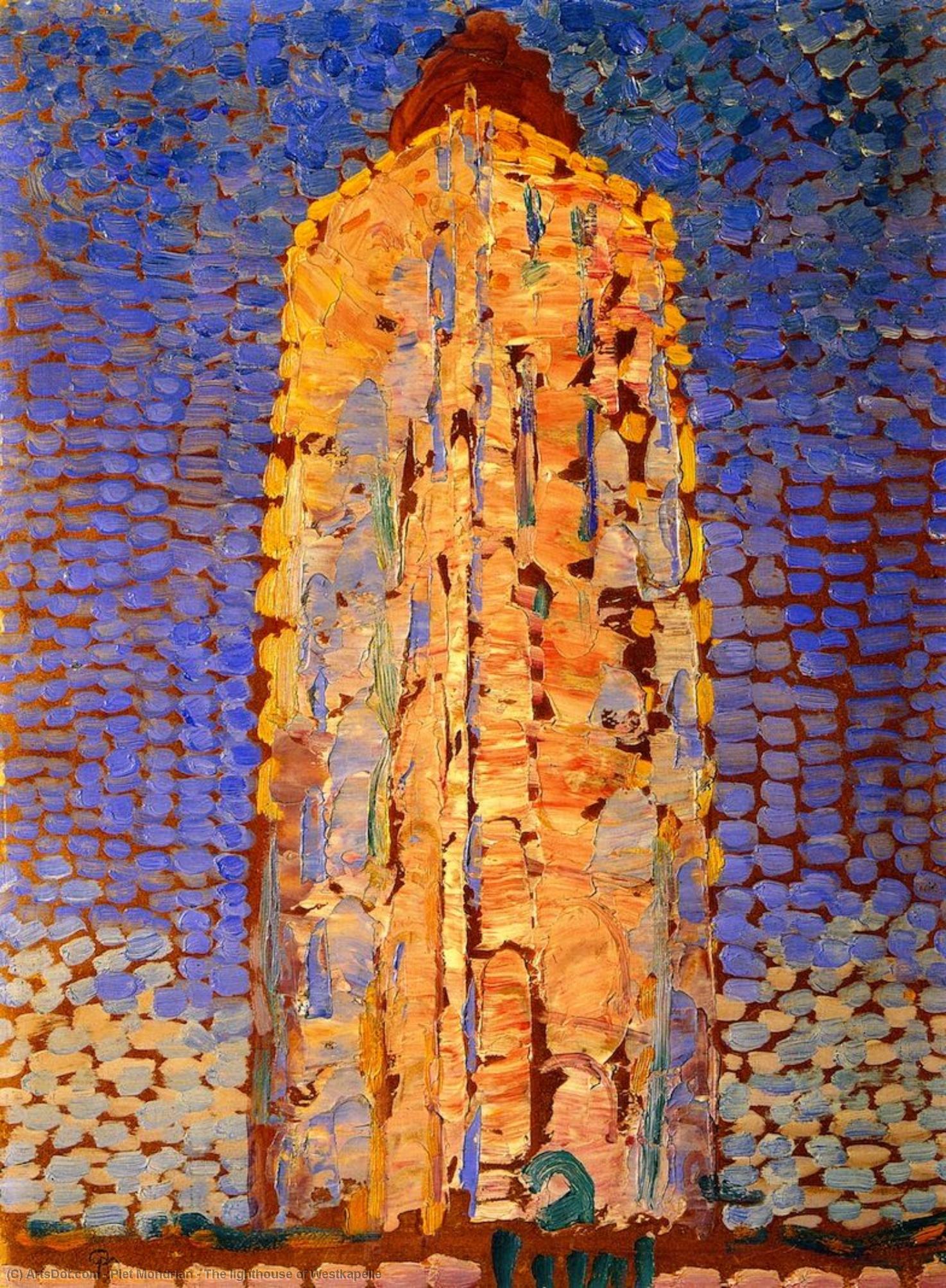 WikiOO.org - Encyclopedia of Fine Arts - Maalaus, taideteos Piet Mondrian - The lighthouse of Westkapelle
