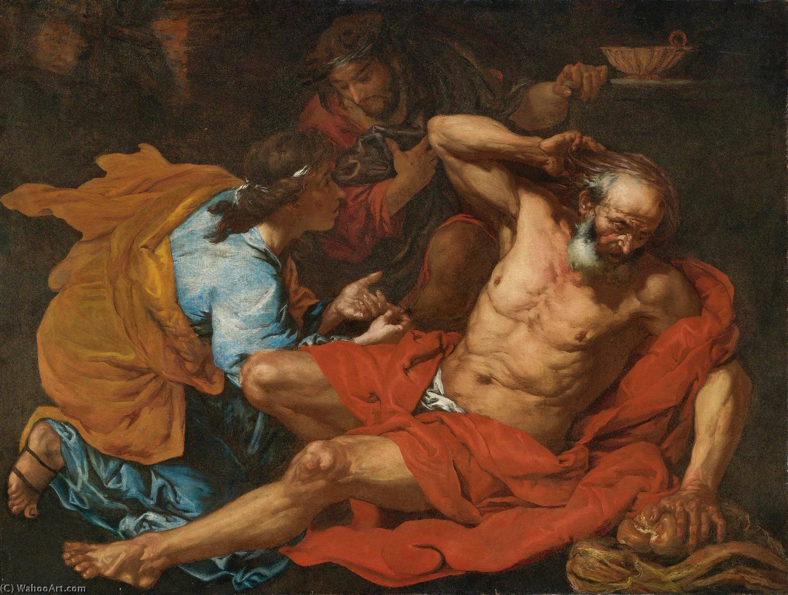 WikiOO.org - Encyclopedia of Fine Arts - Målning, konstverk Giovanni Battista Langetti - Joseph Interpreting the Baker's Dream