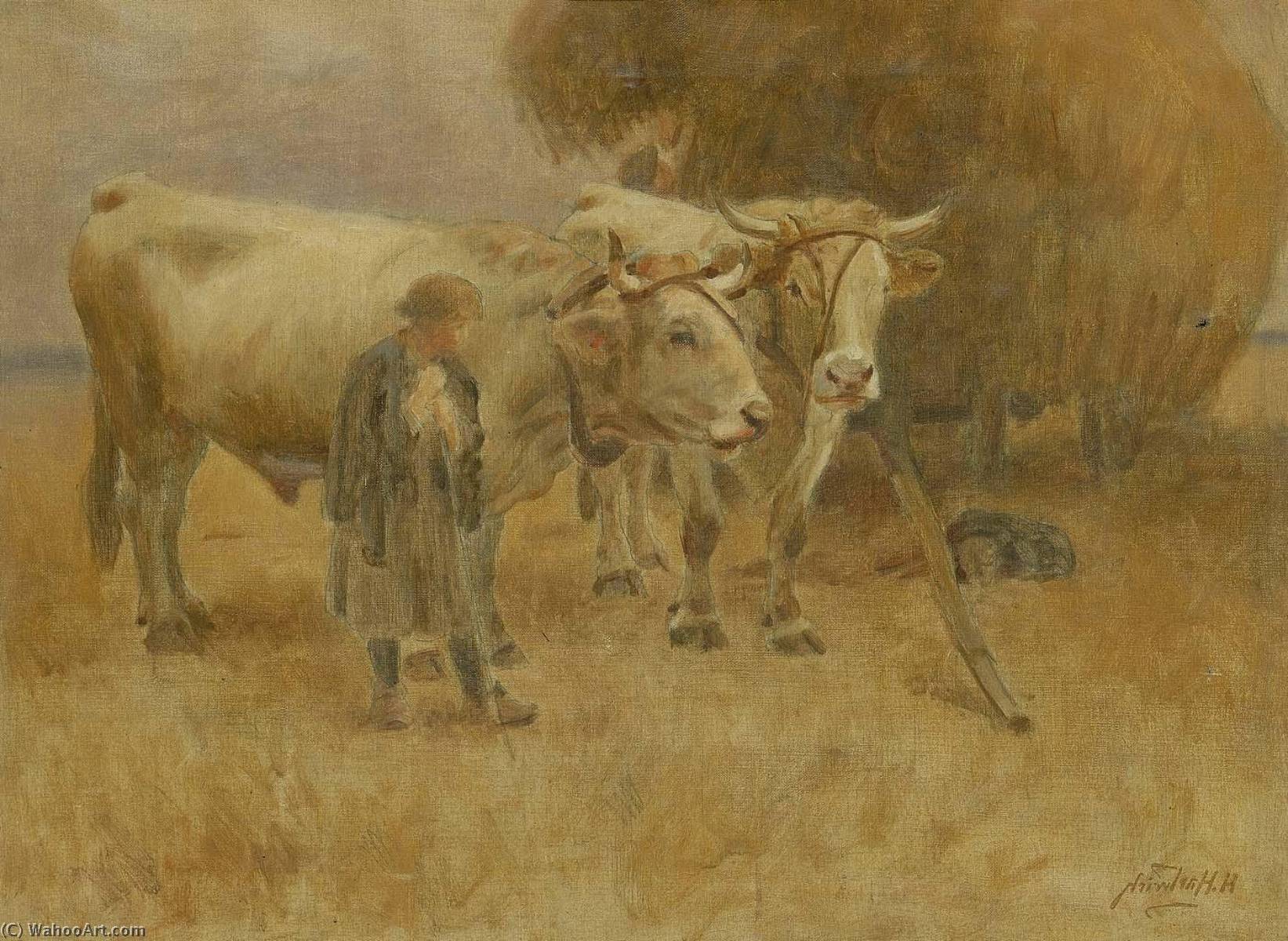 Wikioo.org - The Encyclopedia of Fine Arts - Painting, Artwork by Herman Hartwich - Sketch for The Harvesters