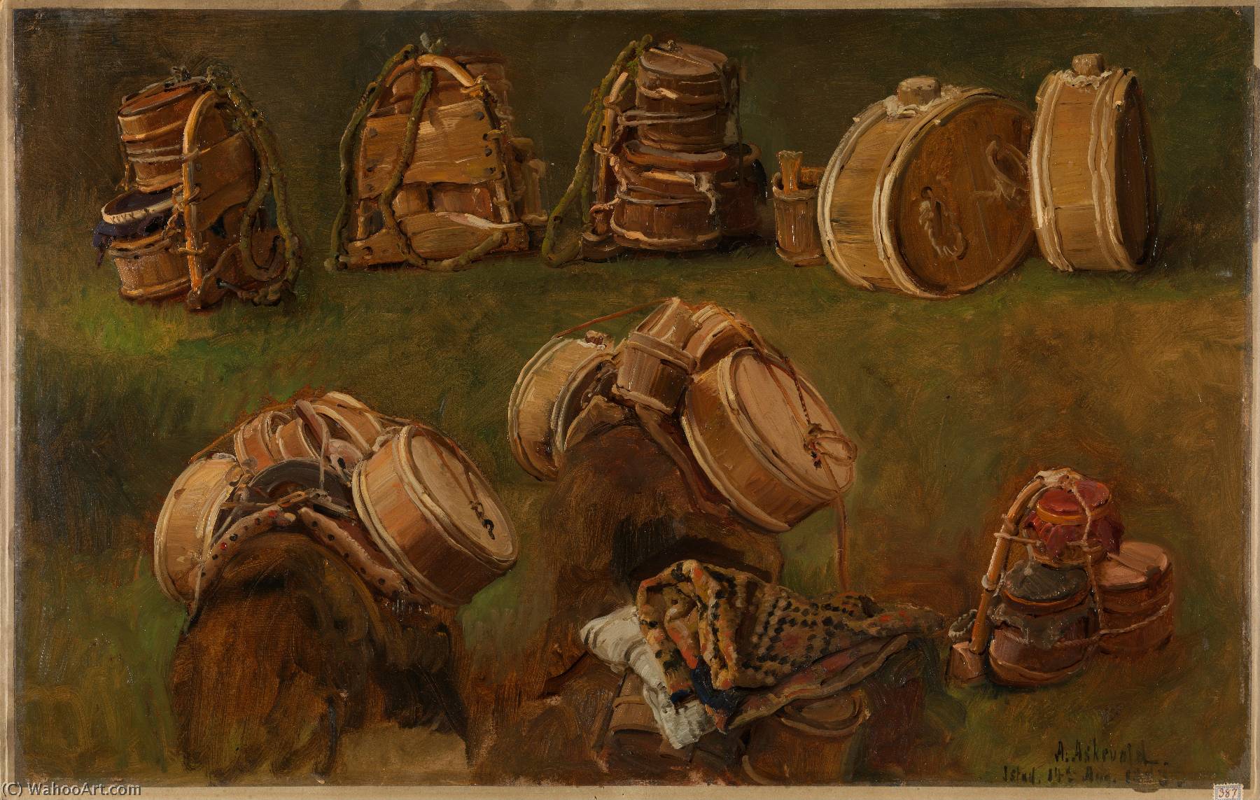 WikiOO.org - Encyclopedia of Fine Arts - Maleri, Artwork Anders Monsen Askevold - English Study of Pack Saddles and other Objects