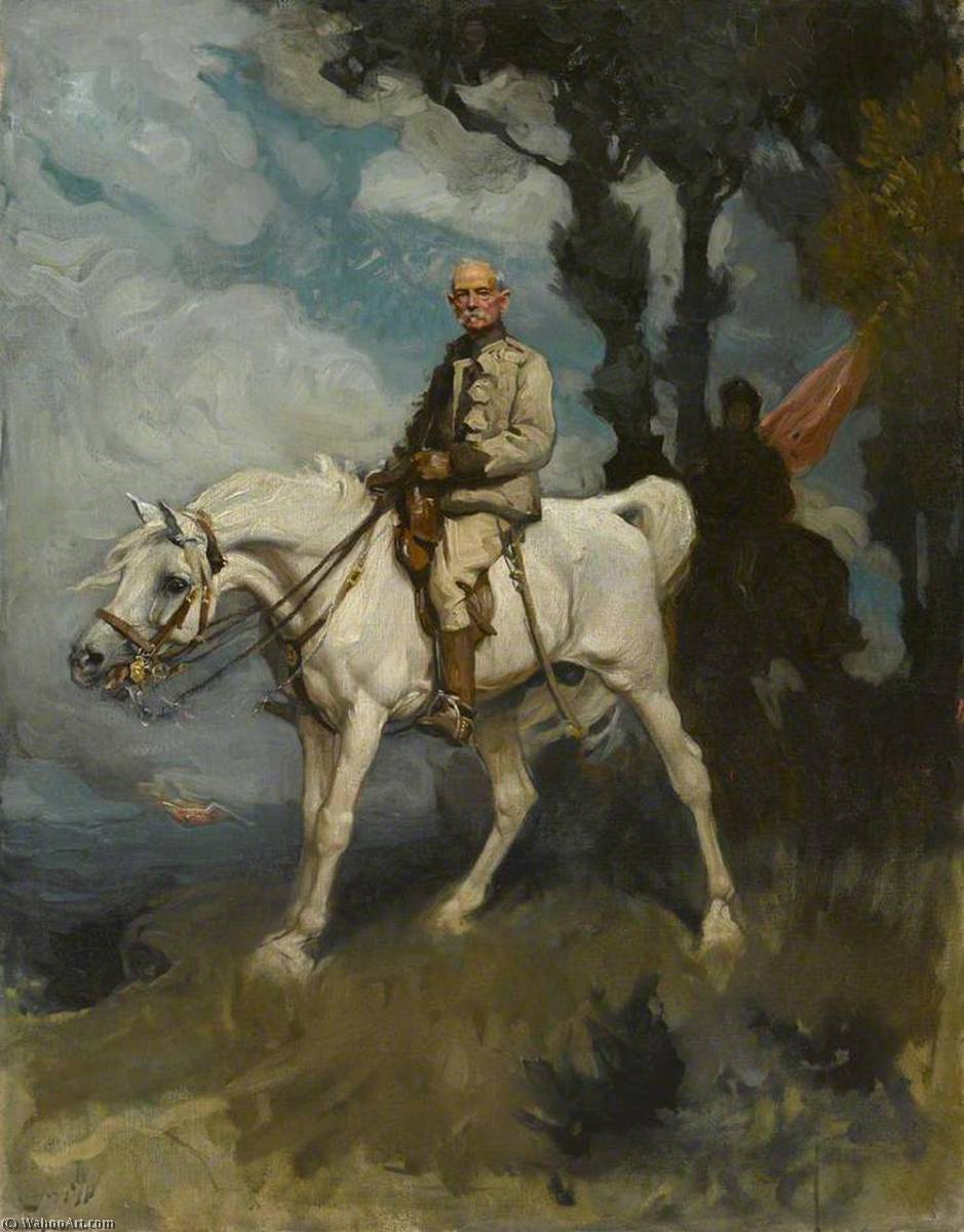 Wikioo.org - The Encyclopedia of Fine Arts - Painting, Artwork by Charles Wellington Furse - General Sir Frederick Sleigh Roberts on His Horse 'Vonovel'