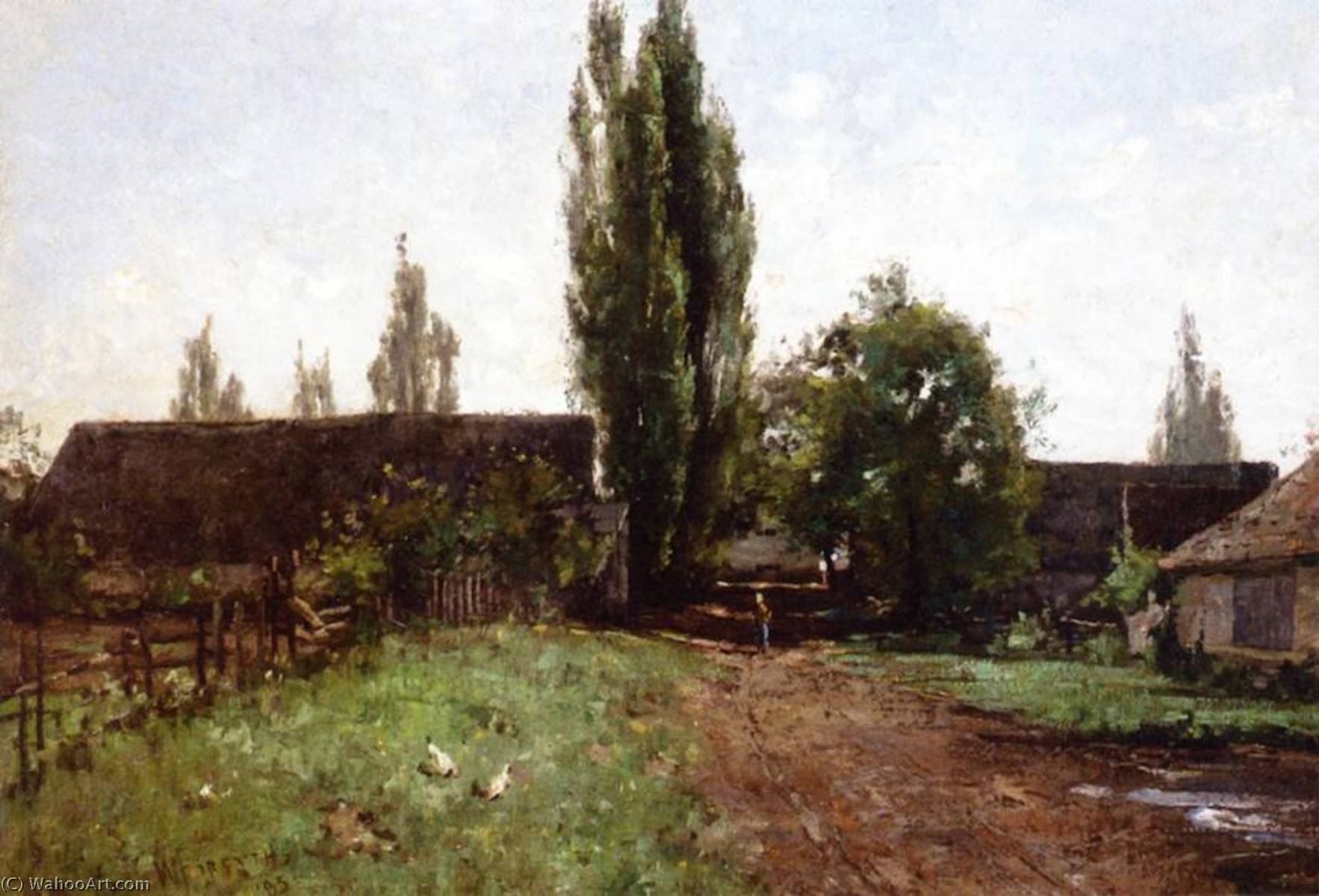 Wikioo.org - The Encyclopedia of Fine Arts - Painting, Artwork by William Forsyth - Near Munich (also known as Bavarian Back Yards)