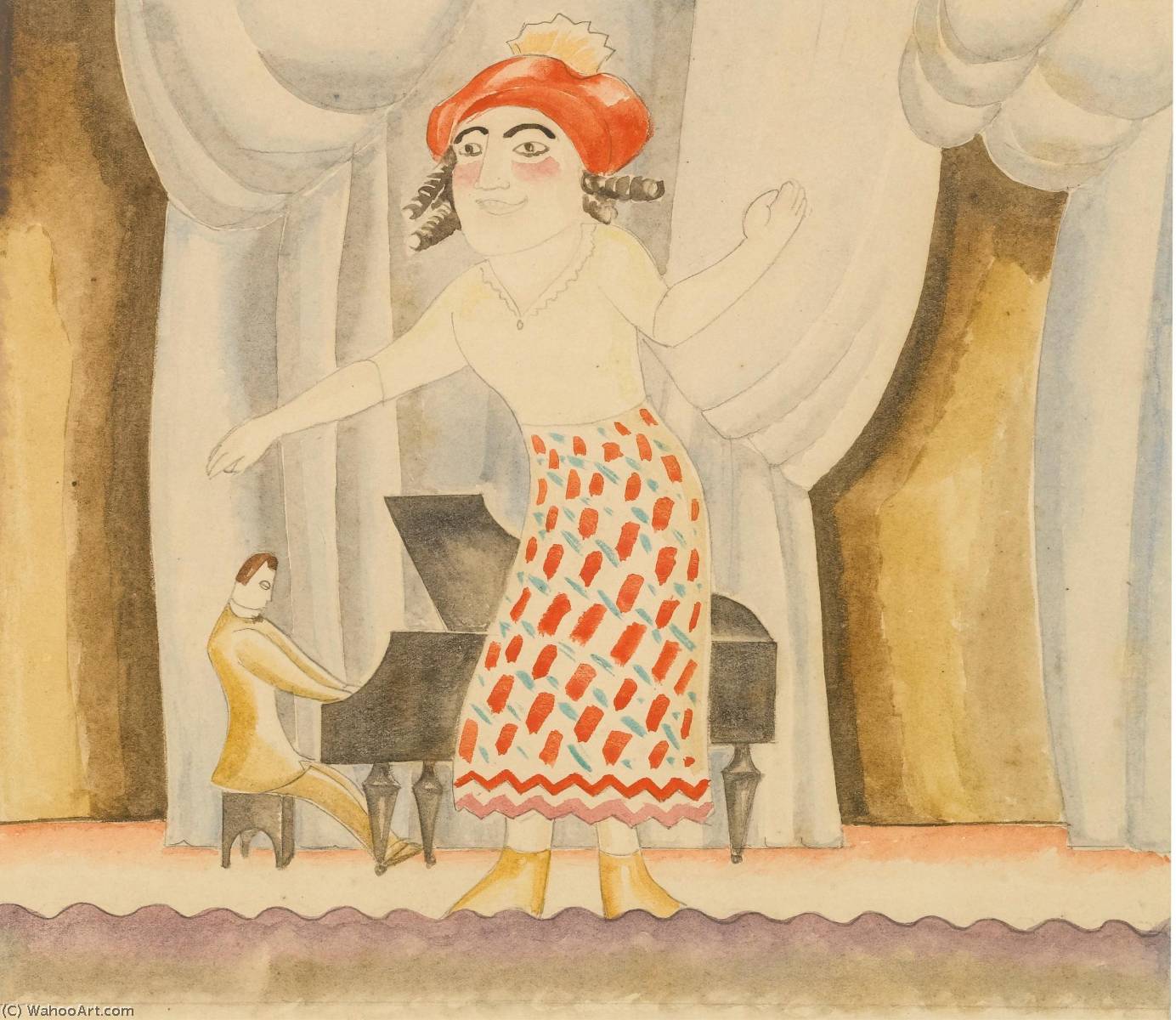 Wikioo.org – L'Enciclopedia delle Belle Arti - Pittura, Opere di Jessica Dismorr - Josie Erica Canta una canzone
