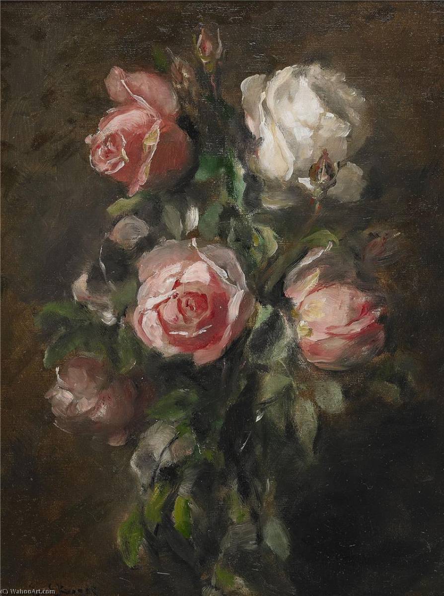 Wikioo.org - The Encyclopedia of Fine Arts - Painting, Artwork by Knut Ekwall - Floral still life with roses