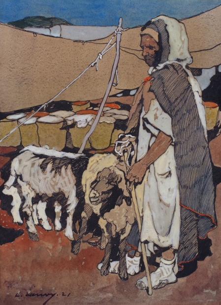Wikioo.org - The Encyclopedia of Fine Arts - Painting, Artwork by Léon Cauvy - Herdsman of the Atlas Mountains