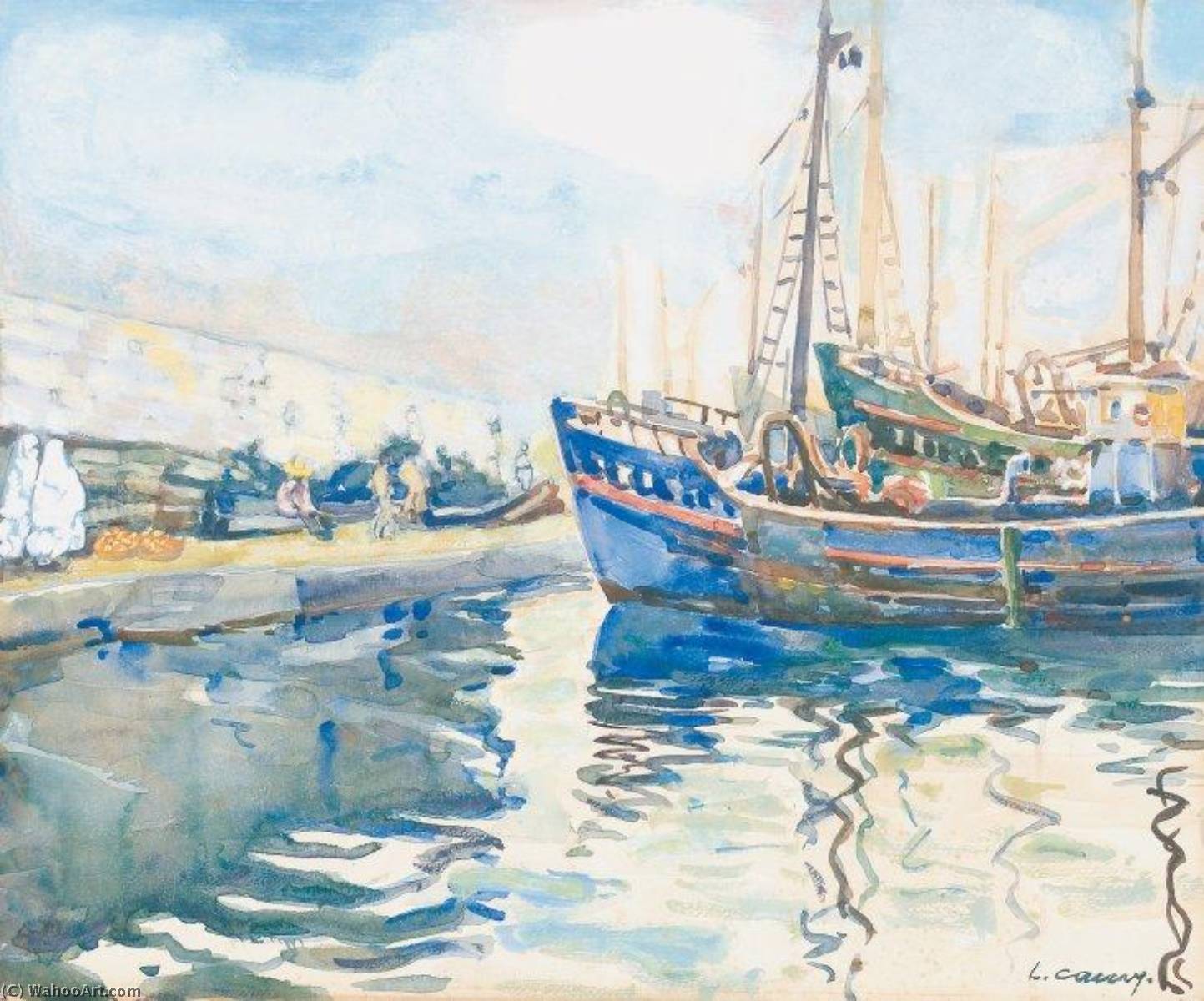 Wikioo.org – L'Encyclopédie des Beaux Arts - Peinture, Oeuvre de Léon Cauvy - dans le Port  de  Alger