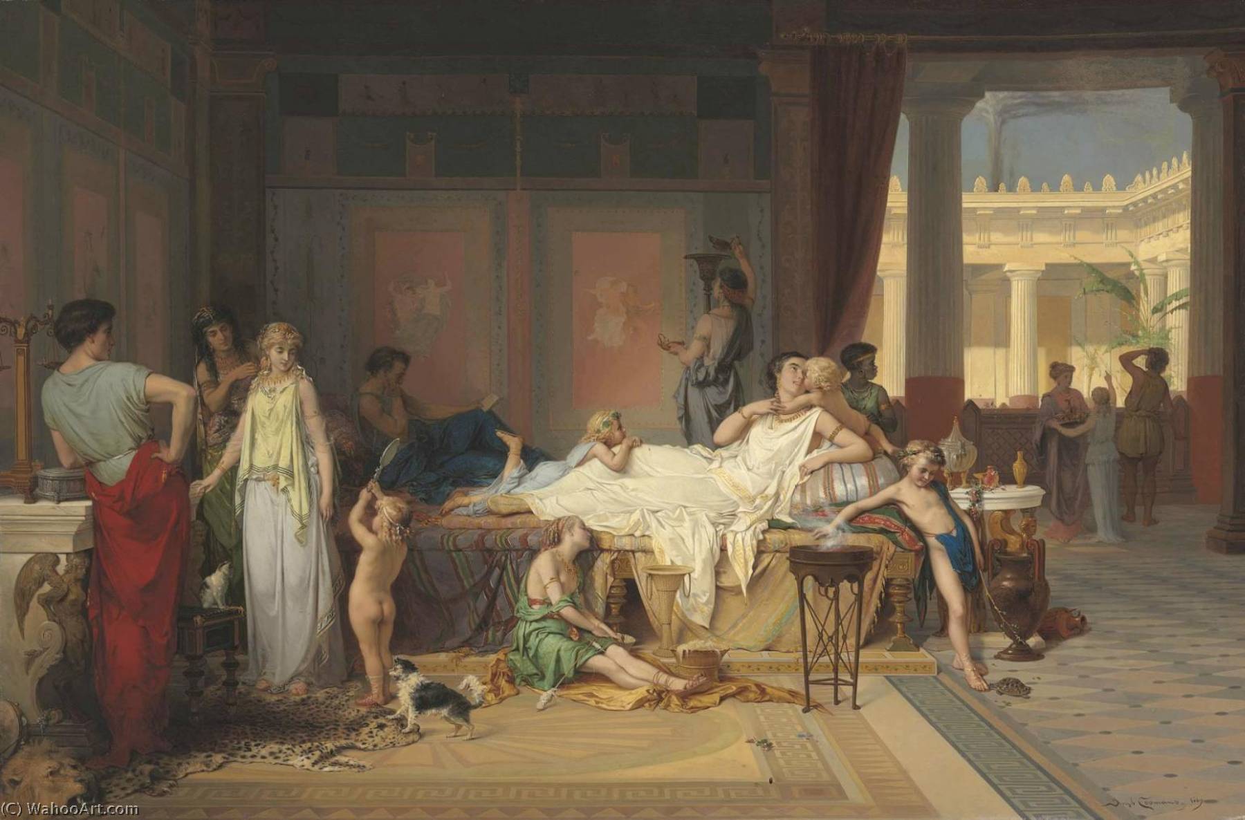 WikiOO.org - Encyclopedia of Fine Arts - Malba, Artwork Pierre Olivier Joseph Coomans - The Last Hour of Pompeii The House of the Poet