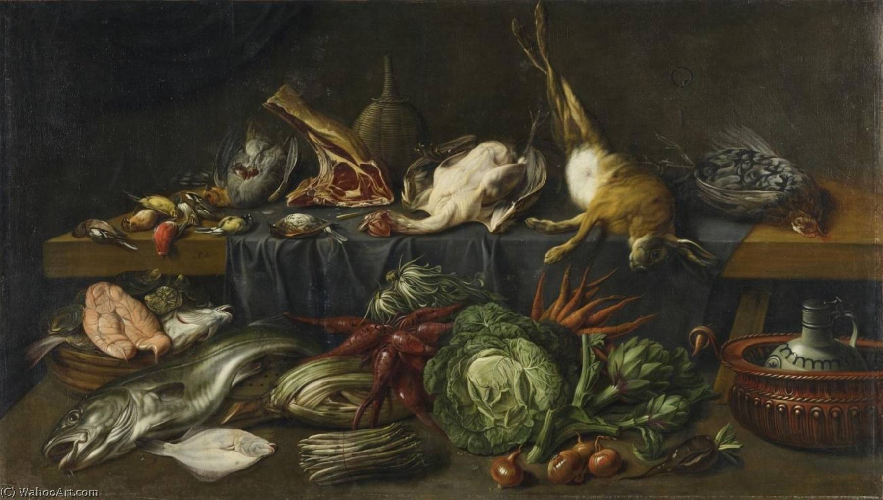 Wikioo.org - The Encyclopedia of Fine Arts - Painting, Artwork by Pieter Van Boucle - Kitchen Still Life