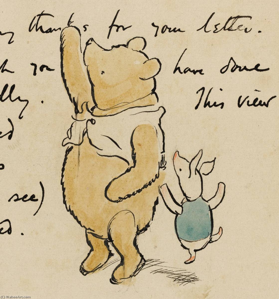 Wikioo.org - The Encyclopedia of Fine Arts - Painting, Artwork by E.H Shepard - Autograph letter signed to his agent Curtis Brown