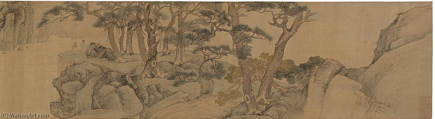 WikiOO.org - Güzel Sanatlar Ansiklopedisi - Resim, Resimler Tang Yin - LISTENING TO THE SOUND OF WOOD PIGEONS