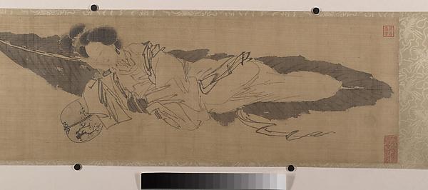 Wikioo.org – La Enciclopedia de las Bellas Artes - Pintura, Obras de arte de Tang Yin - la belleza cama  en  Un  plátano  hoja