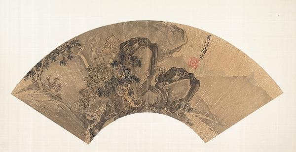WikiOO.org – 美術百科全書 - 繪畫，作品 Tang Yin - 凝视 在  一个  瀑布