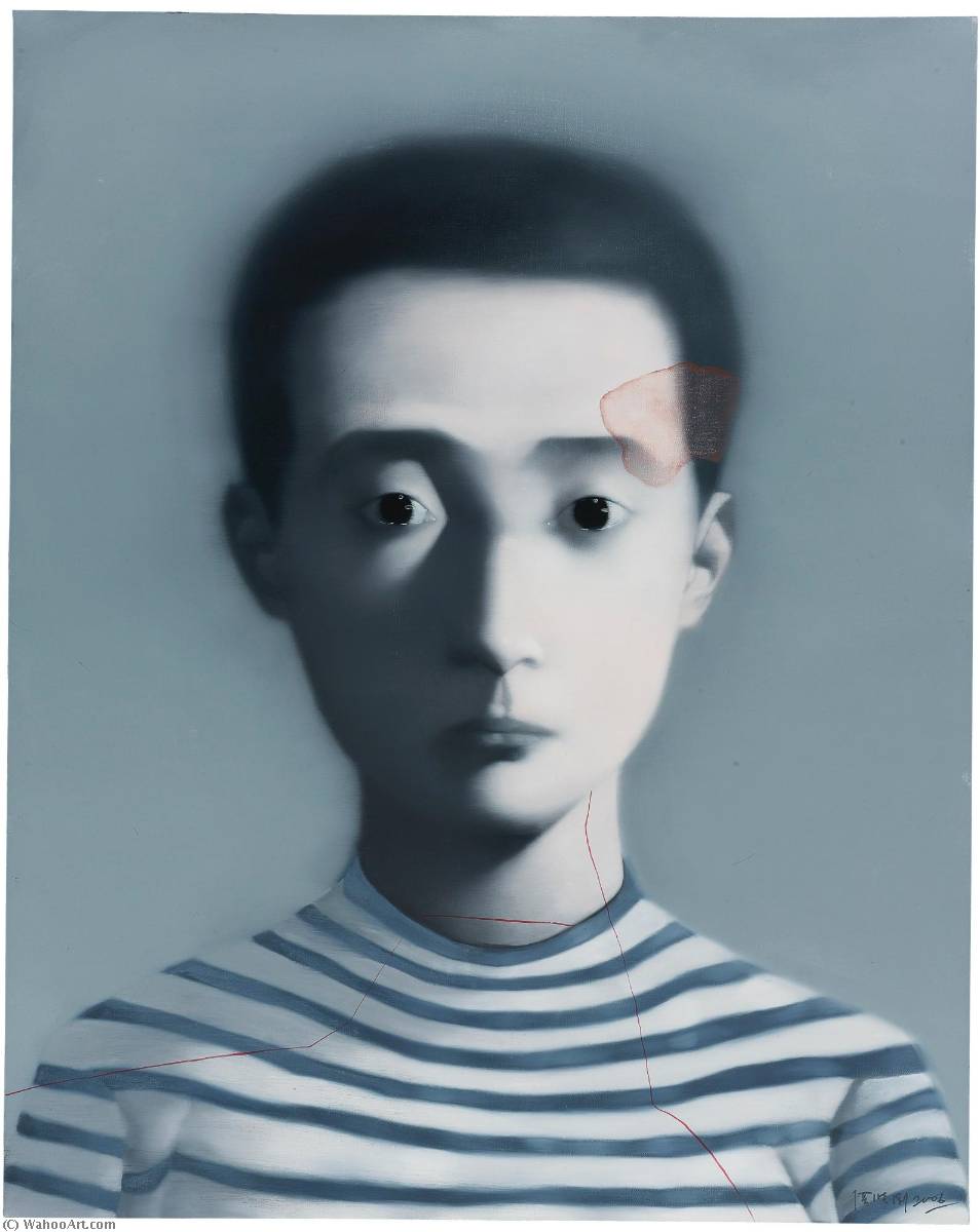 Wikioo.org - The Encyclopedia of Fine Arts - Painting, Artwork by Zhang Xiaogang - Boy (Bloodline Series)
