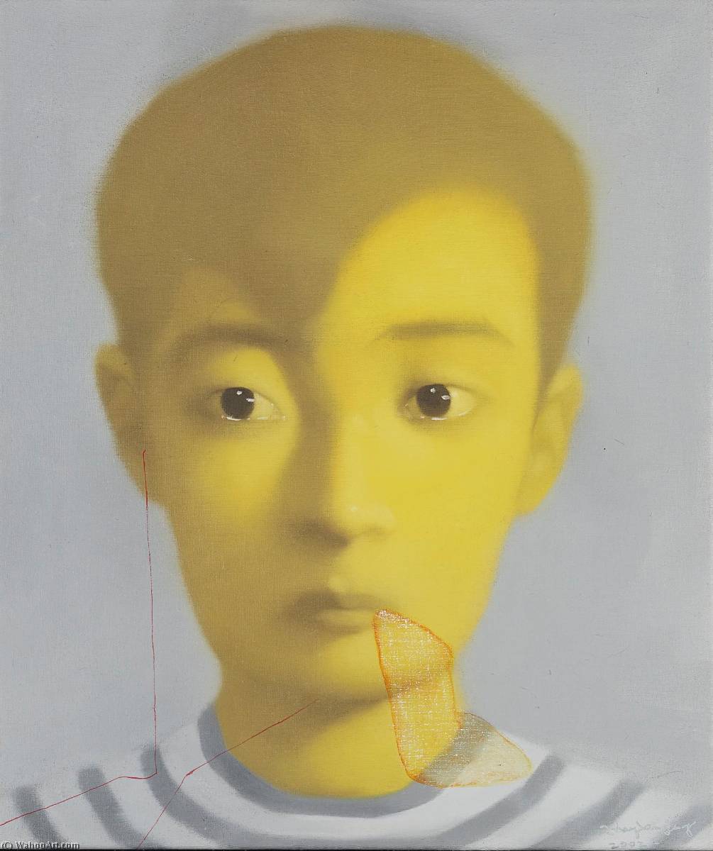 Wikioo.org - The Encyclopedia of Fine Arts - Painting, Artwork by Zhang Xiaogang - Bloodline Series Boy