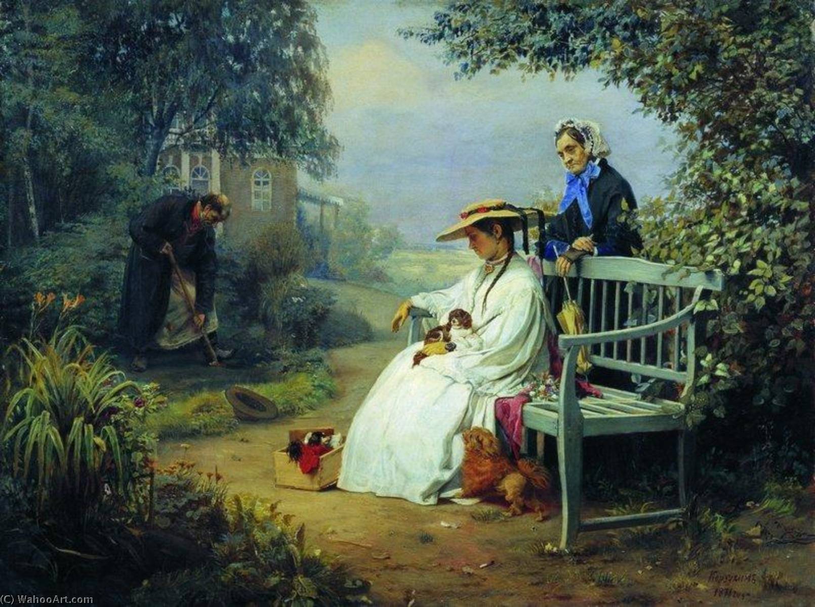 Wikioo.org - The Encyclopedia of Fine Arts - Painting, Artwork by Aleksei Ivanovich Korzukhin - The Dog's Funeral