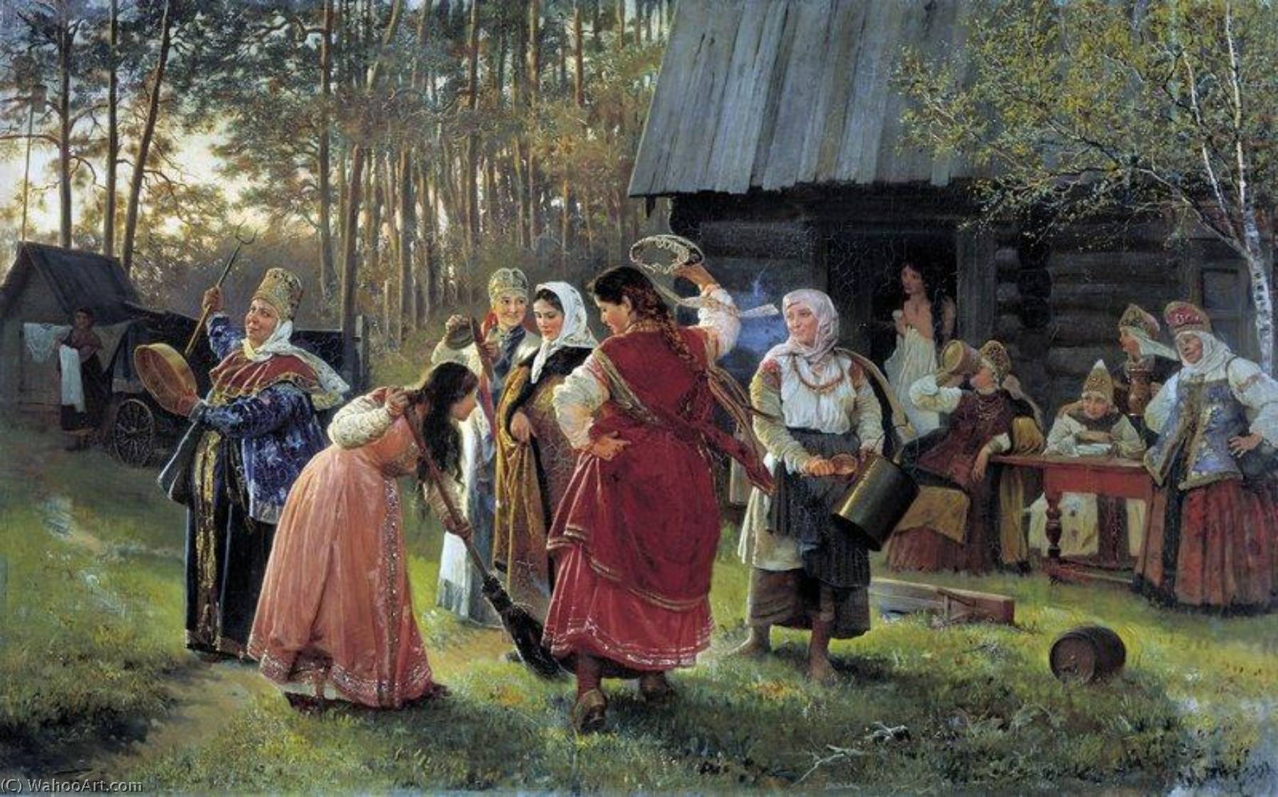 Wikioo.org - The Encyclopedia of Fine Arts - Painting, Artwork by Aleksei Ivanovich Korzukhin - Girls' Party