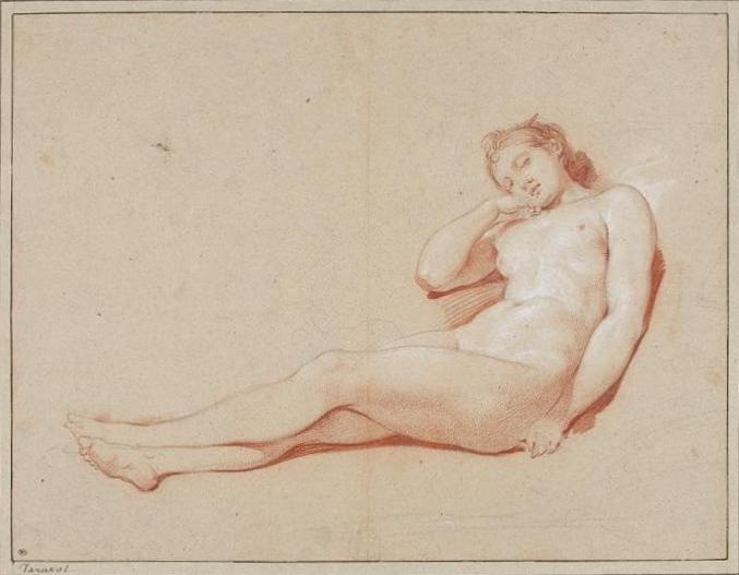 WikiOO.org - Енциклопедия за изящни изкуства - Живопис, Произведения на изкуството Hugues Taraval - Naked Young Woman Sleeping