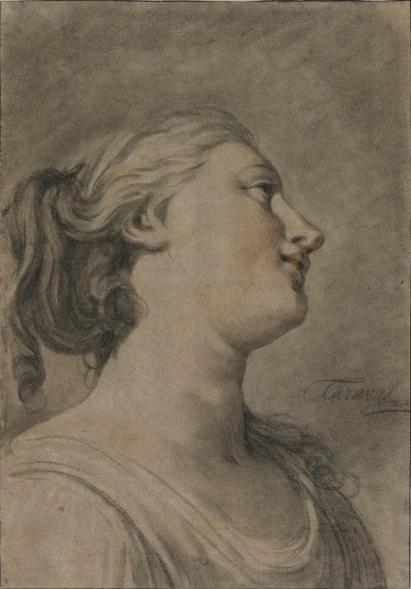 Wikioo.org - The Encyclopedia of Fine Arts - Painting, Artwork by Hugues Taraval - Head of a Female Figure in Profile, Turned to the Right