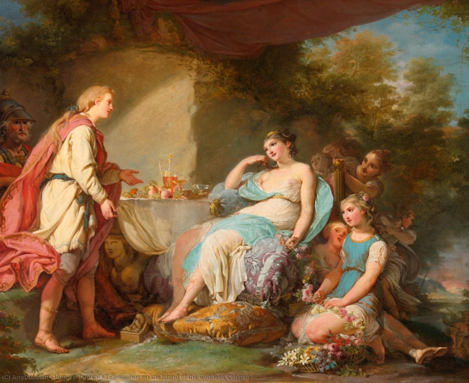 Wikioo.org - The Encyclopedia of Fine Arts - Painting, Artwork by Hugues Taraval - Telemachus on the Island of the Goddess Calypso