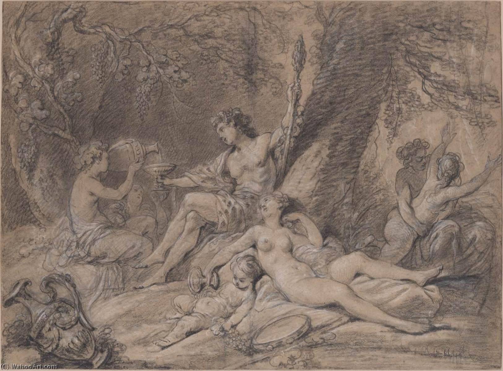 WikiOO.org - Güzel Sanatlar Ansiklopedisi - Resim, Resimler Hugues Taraval - Bacchus and Ariadne