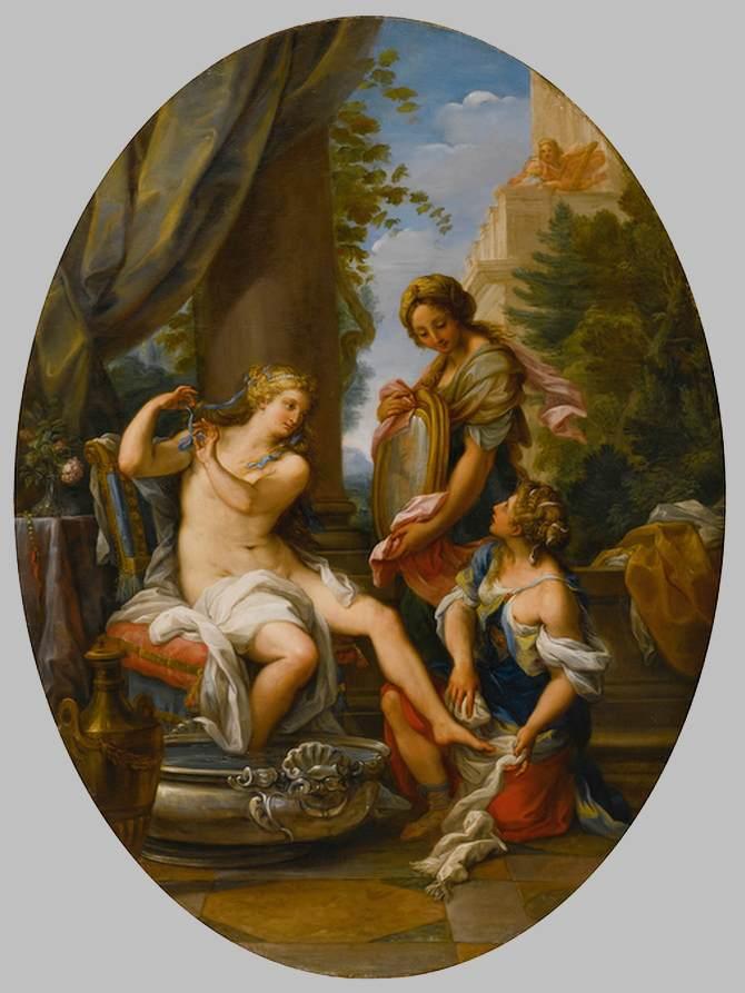 Wikioo.org – L'Enciclopedia delle Belle Arti - Pittura, Opere di Giuseppe Bartolomeo Chiari - il bagno di Bathsheba