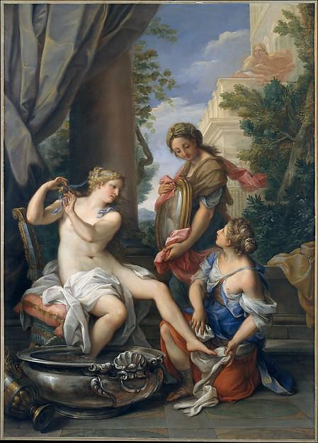 Wikioo.org - สารานุกรมวิจิตรศิลป์ - จิตรกรรม Giuseppe Bartolomeo Chiari - Bathsheba at Her Bath