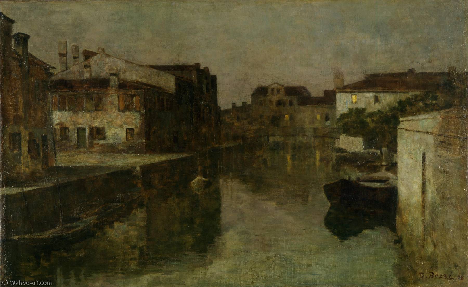Wikioo.org - The Encyclopedia of Fine Arts - Painting, Artwork by Bartolomeo Bezzi - Italiano Venezia che dorme