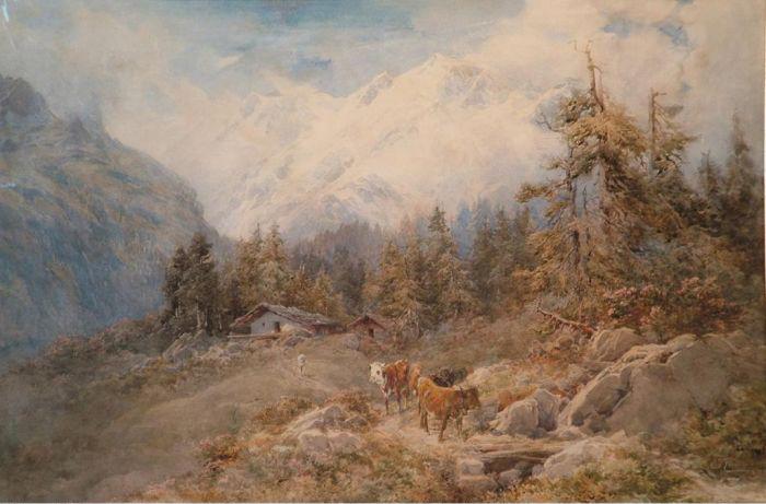 WikiOO.org - Енциклопедия за изящни изкуства - Живопис, Произведения на изкуството Edward Theodore Compton - English Mountain View