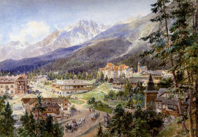 Wikioo.org - The Encyclopedia of Fine Arts - Painting, Artwork by Edward Theodore Compton - German Altschmecks in der Hohen Tatra