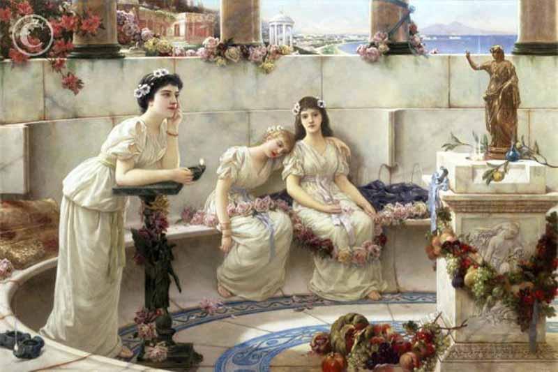 Wikioo.org - The Encyclopedia of Fine Arts - Painting, Artwork by Emile Eisman Semenowsky - Neapolitan Maidens