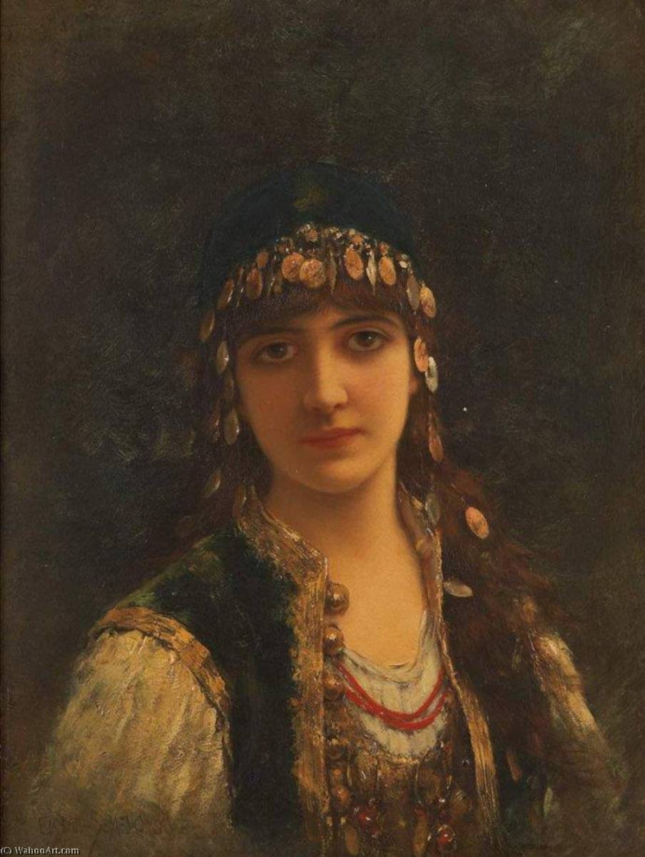 Wikioo.org - The Encyclopedia of Fine Arts - Painting, Artwork by Emile Eisman Semenowsky - Gypsy Girl