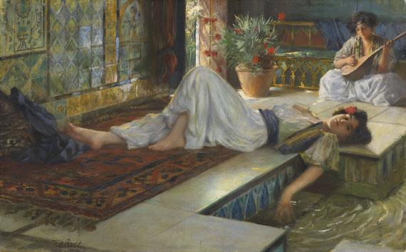 Wikioo.org - The Encyclopedia of Fine Arts - Painting, Artwork by Ferdinand Max Bredt - Leisure of the Odalisques (Muße der Odalisken)