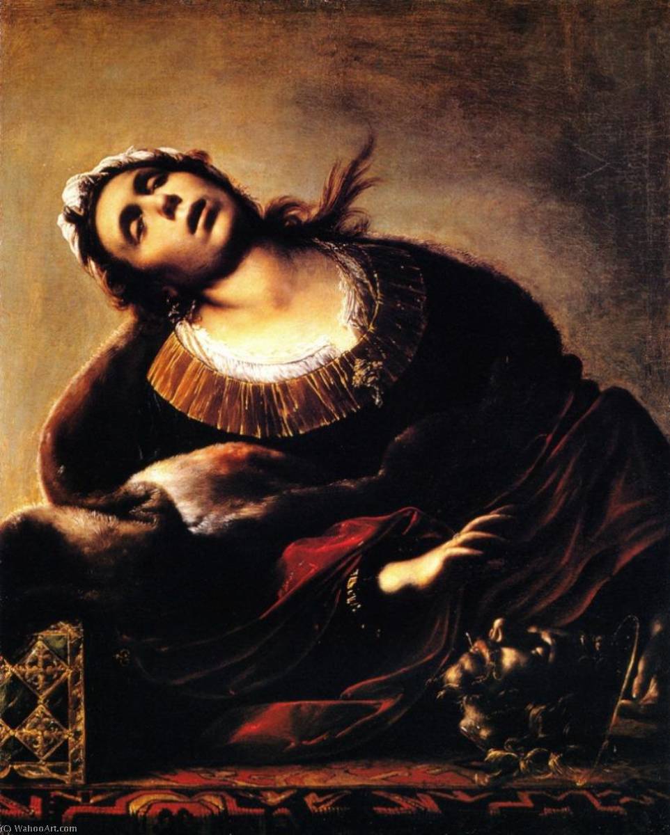 Wikioo.org - The Encyclopedia of Fine Arts - Painting, Artwork by Francesco Del Cairo - Herodias with the head of saint John Baptist