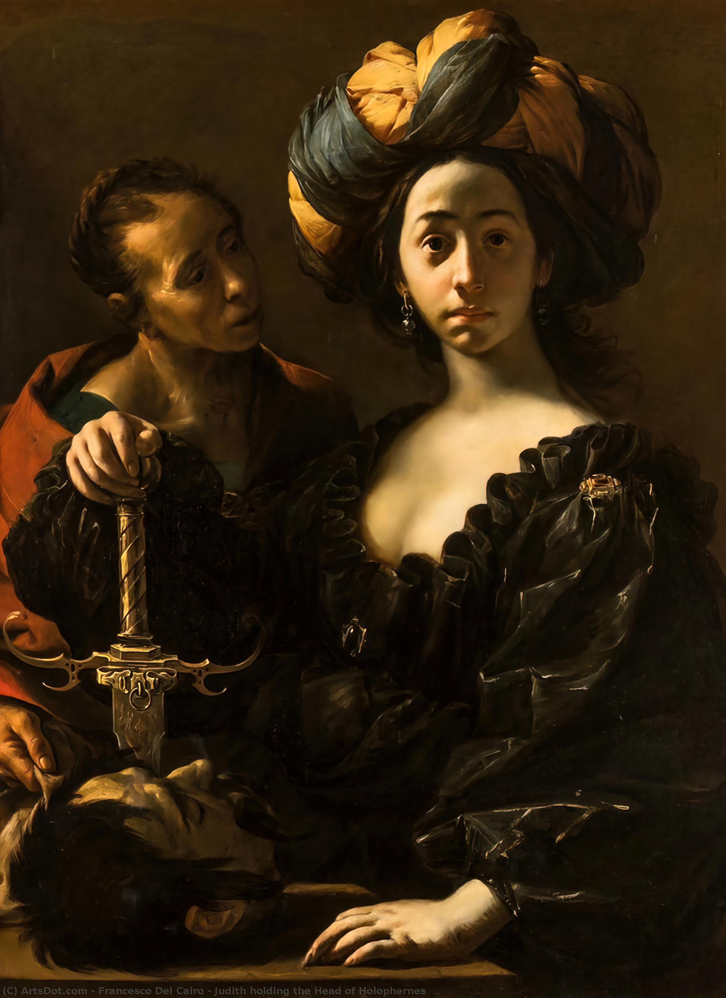 Wikioo.org - The Encyclopedia of Fine Arts - Painting, Artwork by Francesco Del Cairo - Judith holding the Head of Holophernes
