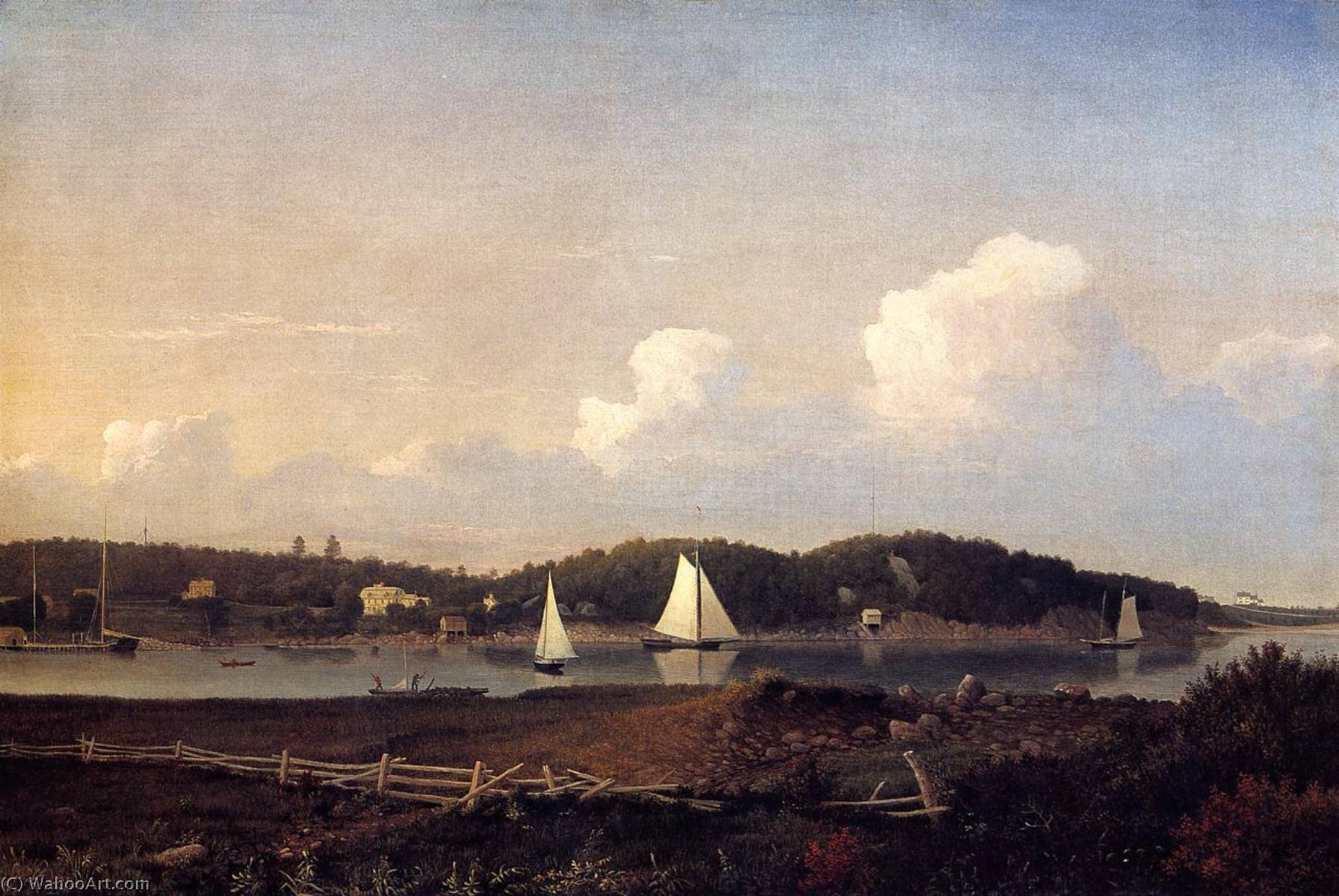 Wikioo.org - The Encyclopedia of Fine Arts - Painting, Artwork by Fitz Hugh Lane - Fresh Water Cove from Dolliver's Neck, Glouster