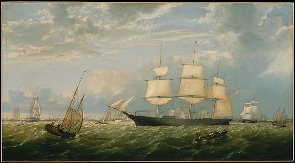 WikiOO.org - 百科事典 - 絵画、アートワーク Fitz Hugh Lane - ザー 黄金の  状態  入力します  新しい  ヨーク  港