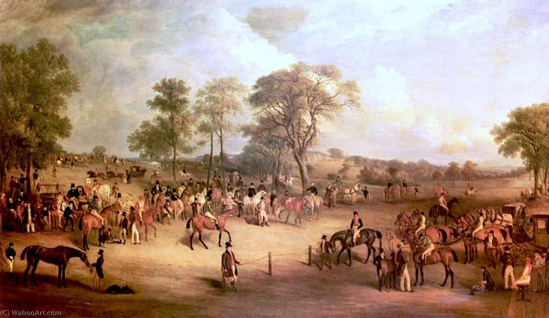 Wikioo.org - The Encyclopedia of Fine Arts - Painting, Artwork by John E Ferneley I - Heaton Park Races (also known as In the Paddock)