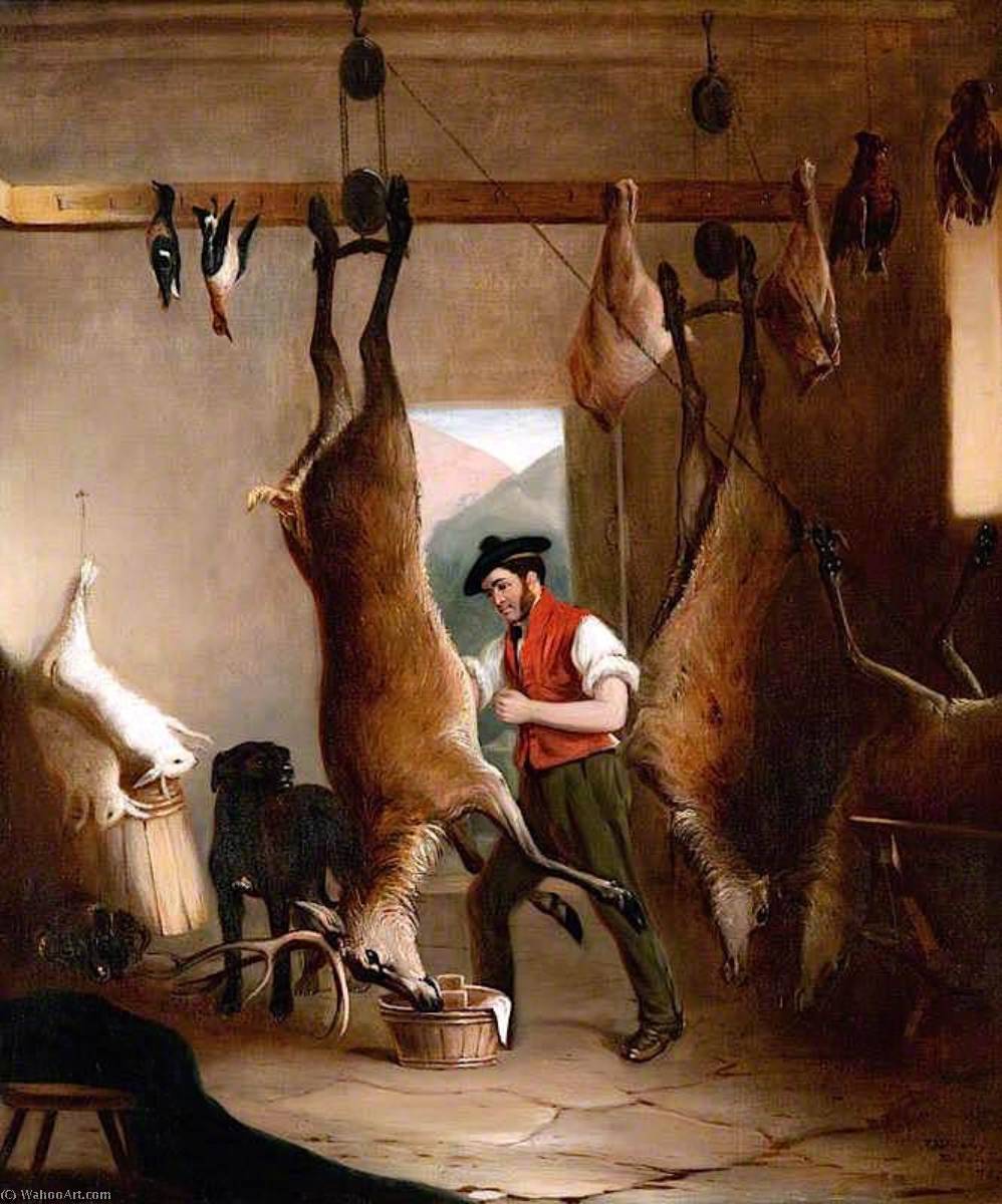 Wikioo.org - The Encyclopedia of Fine Arts - Painting, Artwork by John E Ferneley I - The Game Keeper's Larder
