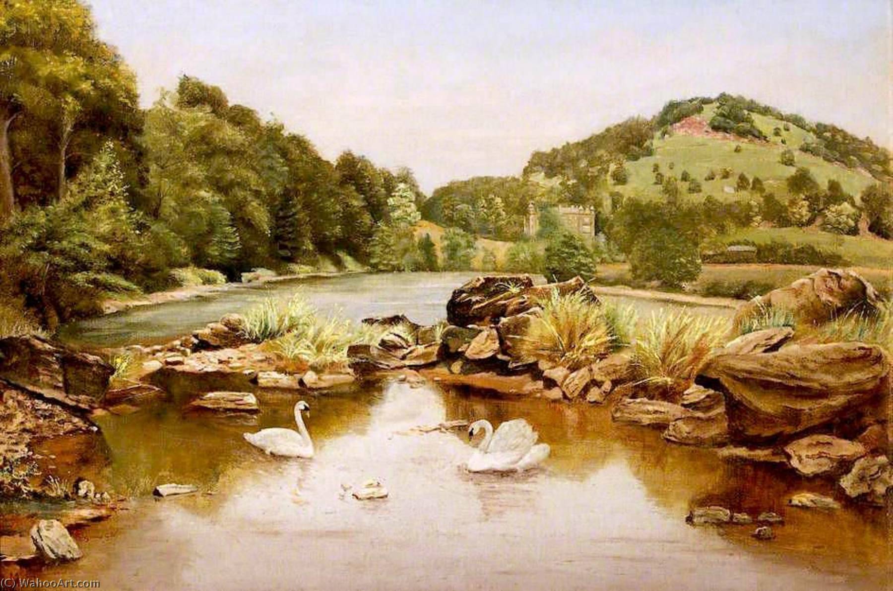 Wikioo.org - สารานุกรมวิจิตรศิลป์ - จิตรกรรม Arthur John Evans - The Leys and the River Wye