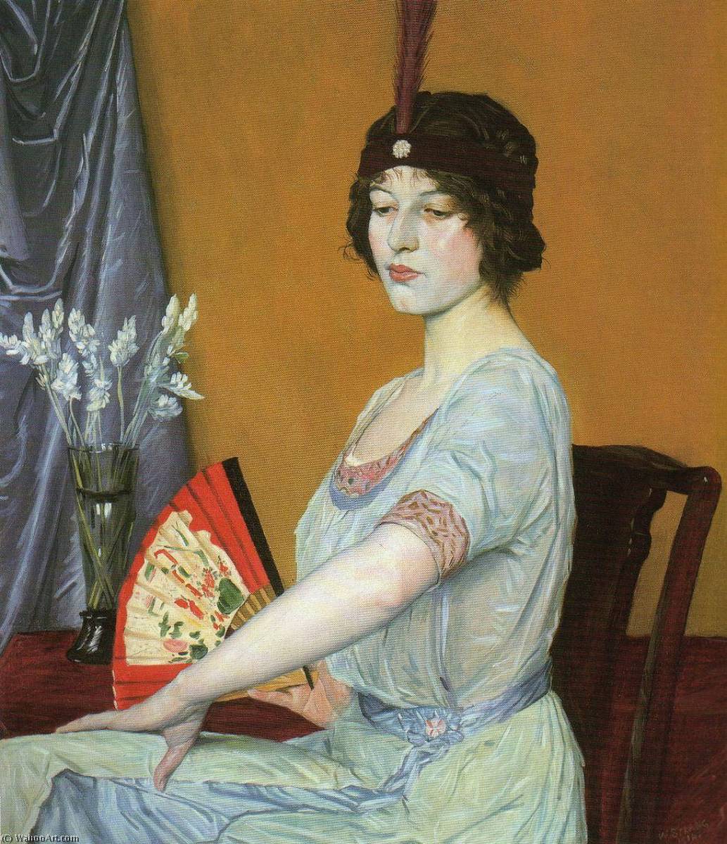 Wikioo.org - The Encyclopedia of Fine Arts - Painting, Artwork by William Strang - The Japanese Fan