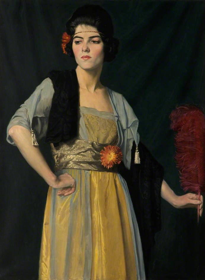 Wikioo.org - The Encyclopedia of Fine Arts - Painting, Artwork by William Strang - The Feather Fan
